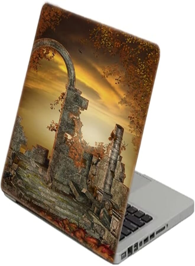 TAT Stains Liquid Texture Printed Laptop Sticker Multicolour-14 inch-6402